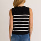Striped Round Neck Sleeveless Sweater Top