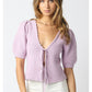 Front Tie Top in Lavender