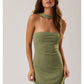 Strapless Mini Dress in Evergreen