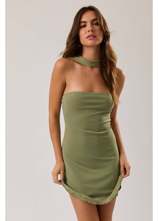 Strapless Mini Dress in Evergreen