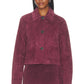 Real Suede Cropped Blazer in Wine