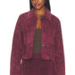 Real Suede Cropped Blazer in Wine