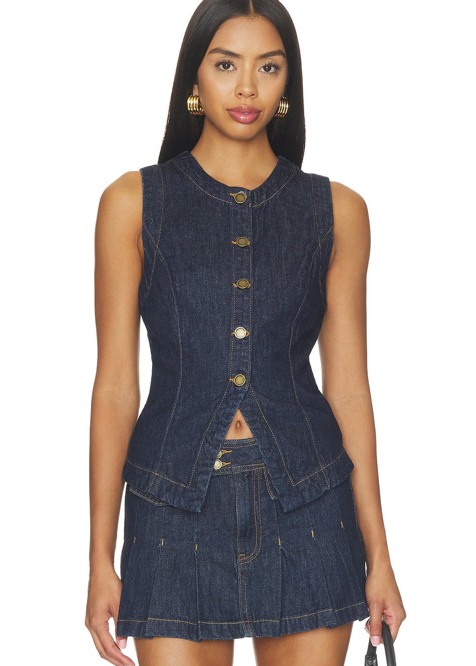 Button Down Denim Vest