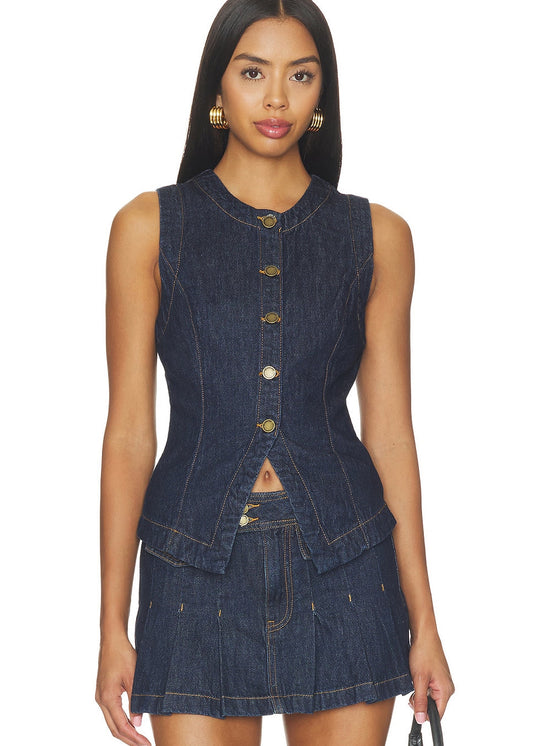 Button Down Denim Vest