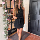 Black Collared Sleeveless Mini Dress