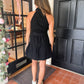 Black Collared Sleeveless Mini Dress