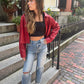 Hot Flame Faux Leather Jacket