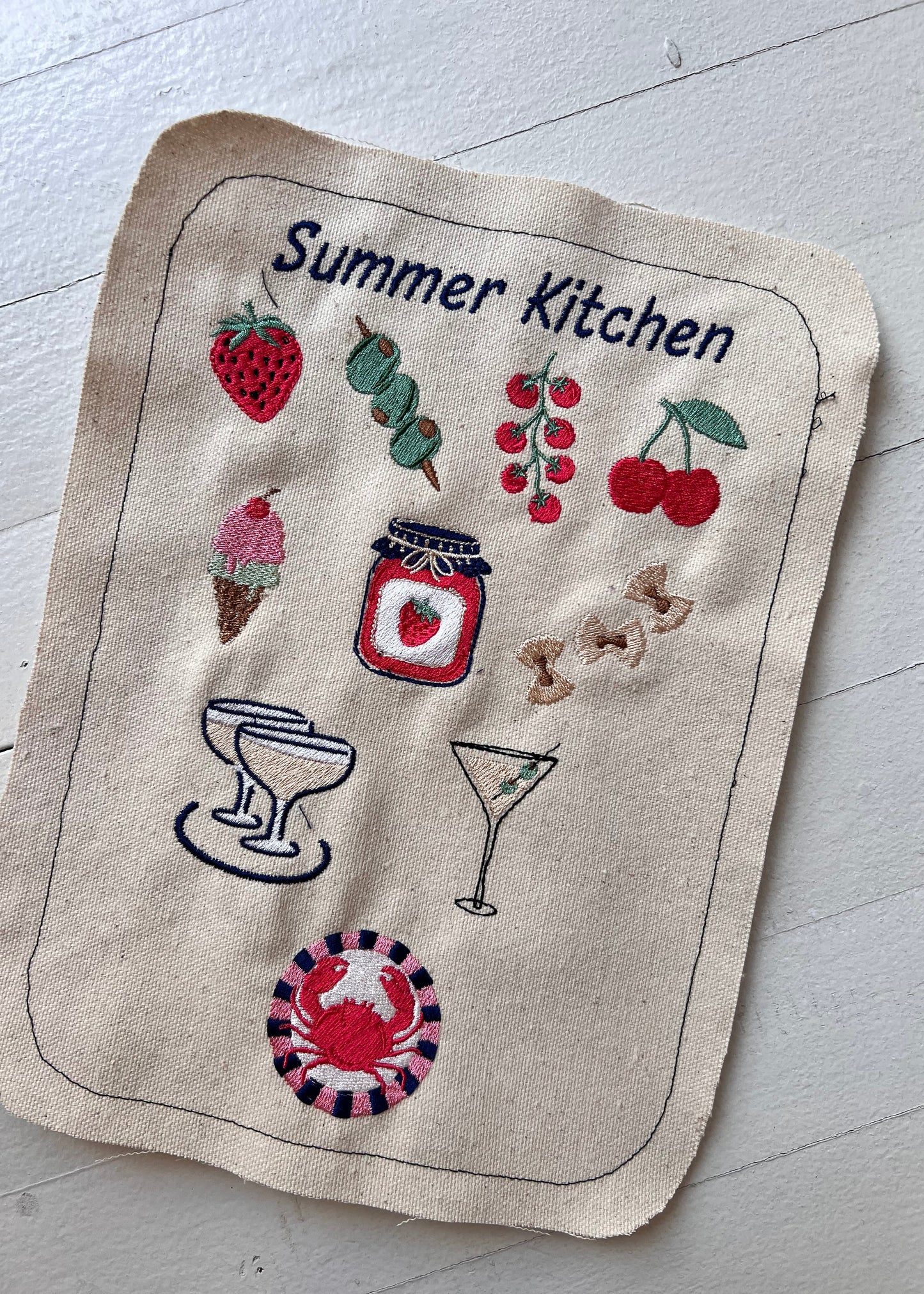 Embroidered Waffle Makeup Pouch