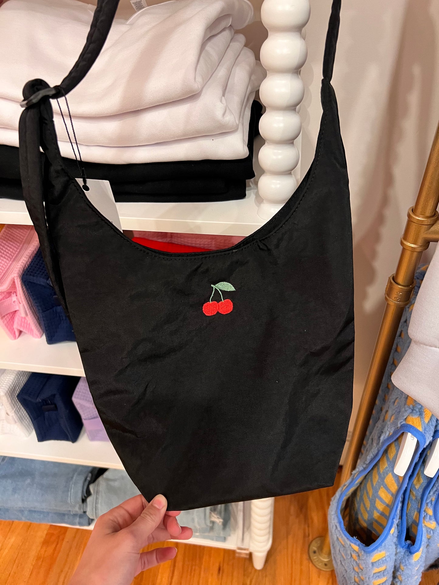 Cherry Embroidered Nylon Sling by Baggu