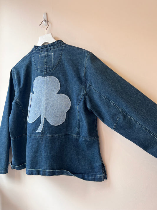 Custom Denim Jacket with Shamrock