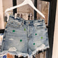 Embroidered Pistola Shorts with Shamrocks