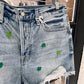 Embroidered Pistola Shorts with Shamrocks