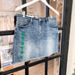 "Boston" Embroidered Denim Skirt