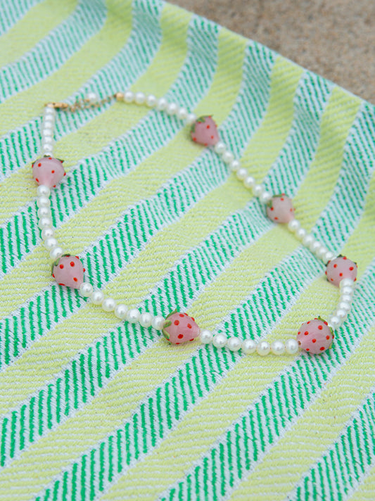 Strawberries & Pearl Necklace