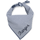 Embroidered Dog Bandana: Navy Blue in Gingham