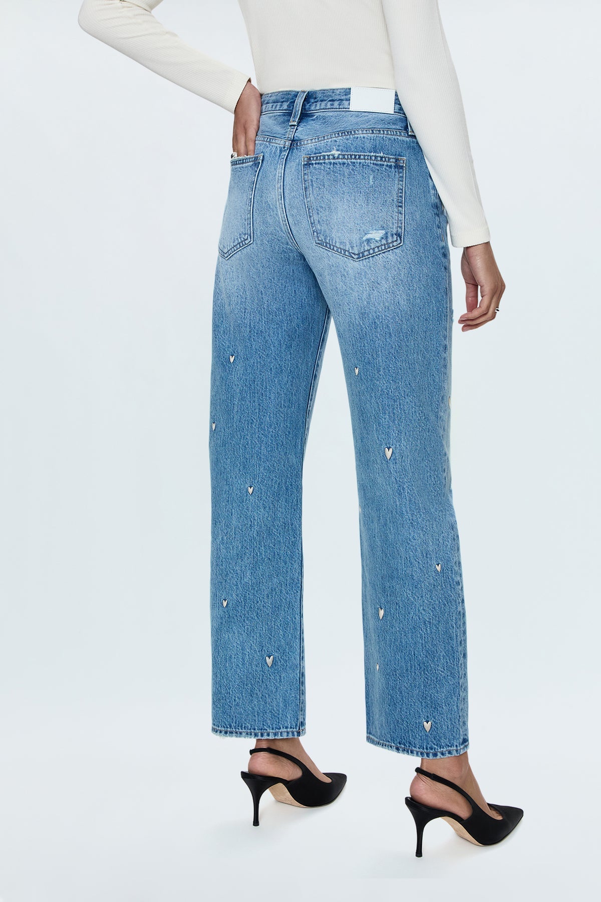 Lexi Mid Rise Bowed Straight Confetti Vintage by Pistola Denim