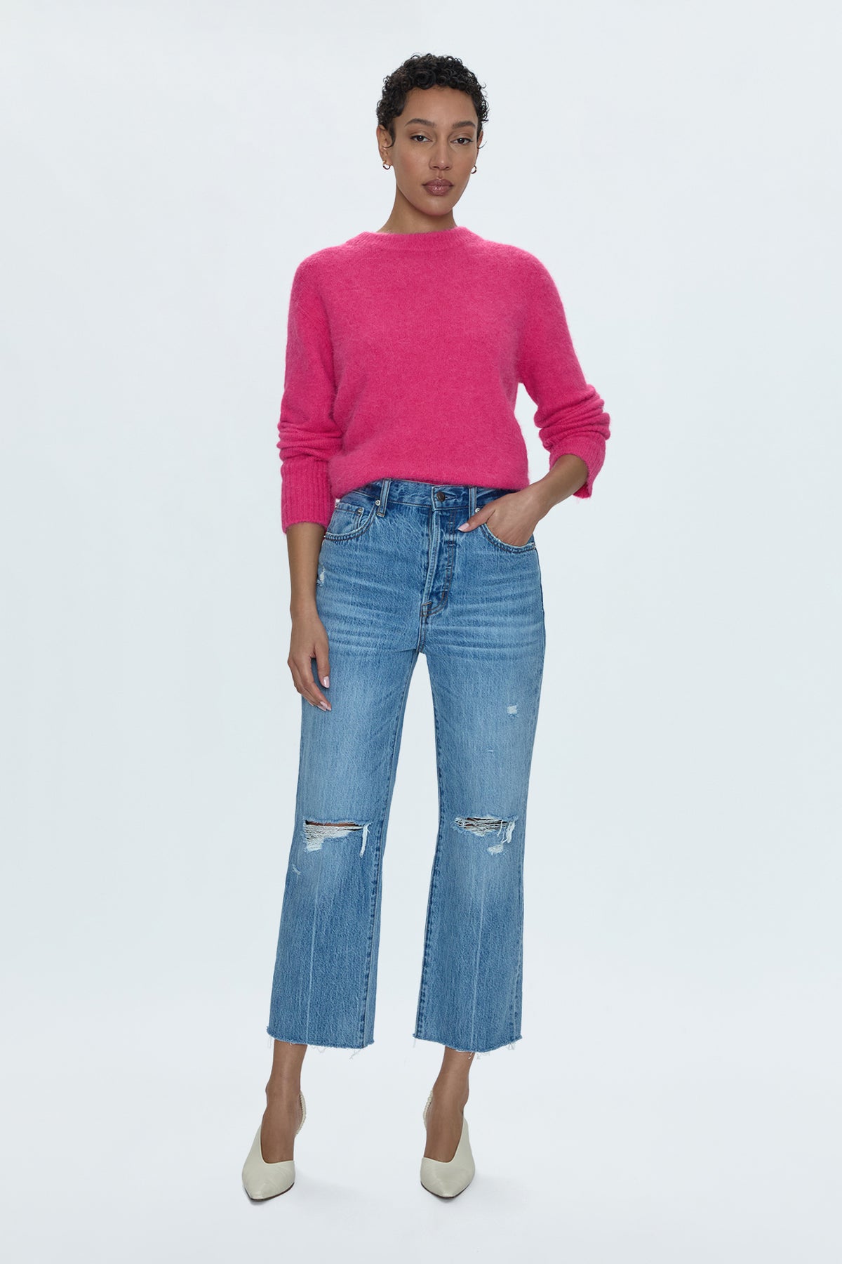 Cassie Crop Super High Rise Straight Leg by Pistola