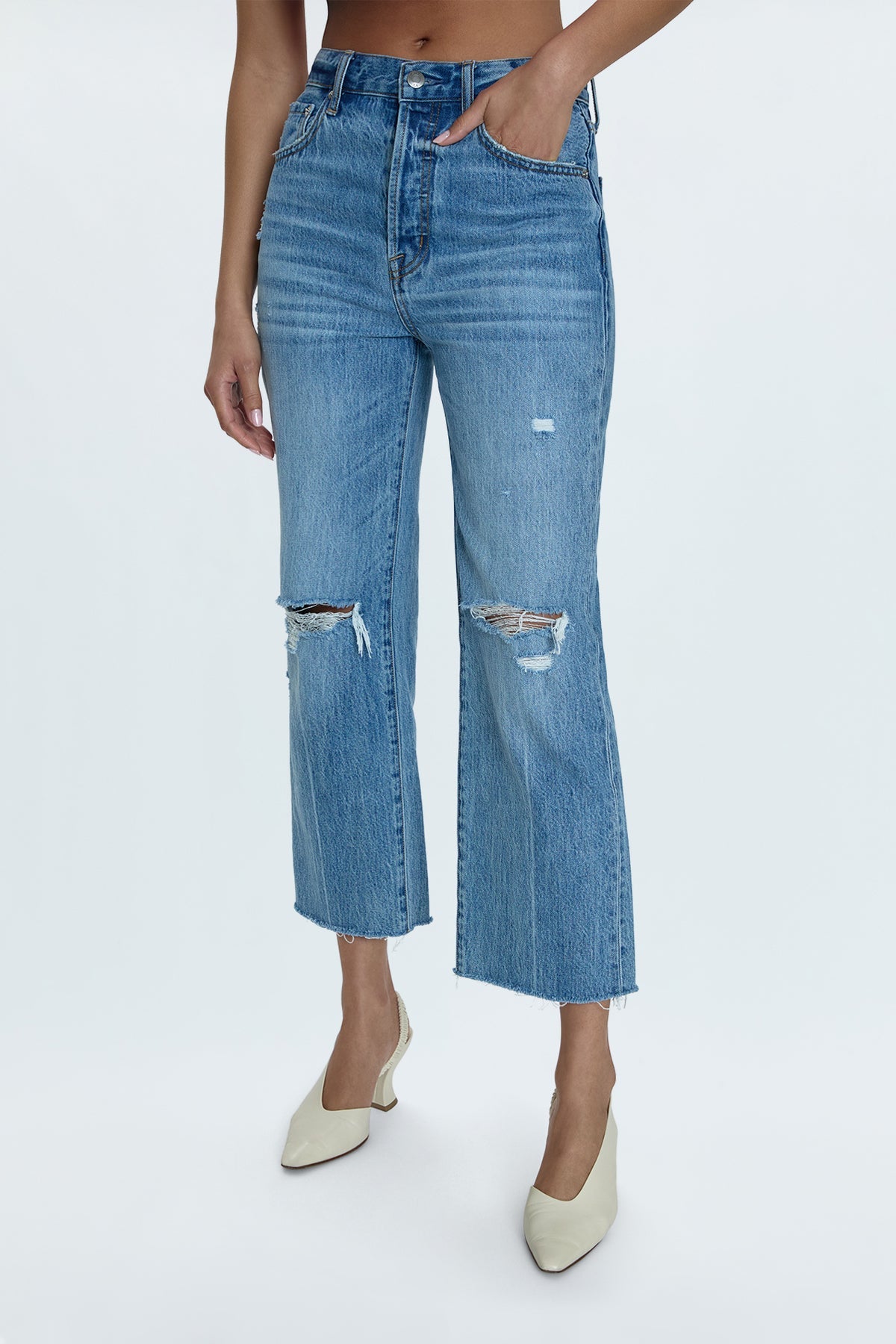 Cassie Crop Super High Rise Straight Leg by Pistola