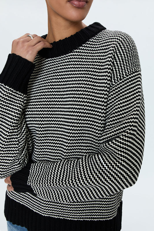 Jadine Sweater in Midnight Stripe by Pistola