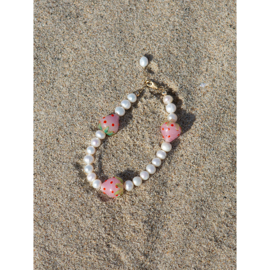 Strawberry & Pearl Bracelet