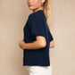 Round Neck Short Sleeve Sweater Cardigan