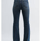 Dark Wash High Rise Cut Flare by JBD