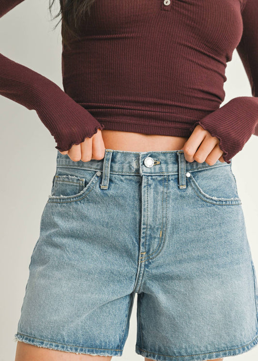Vintage High Rise Boyfriend Denim Short