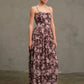 Flower Mesh Printed Dress in Mauve