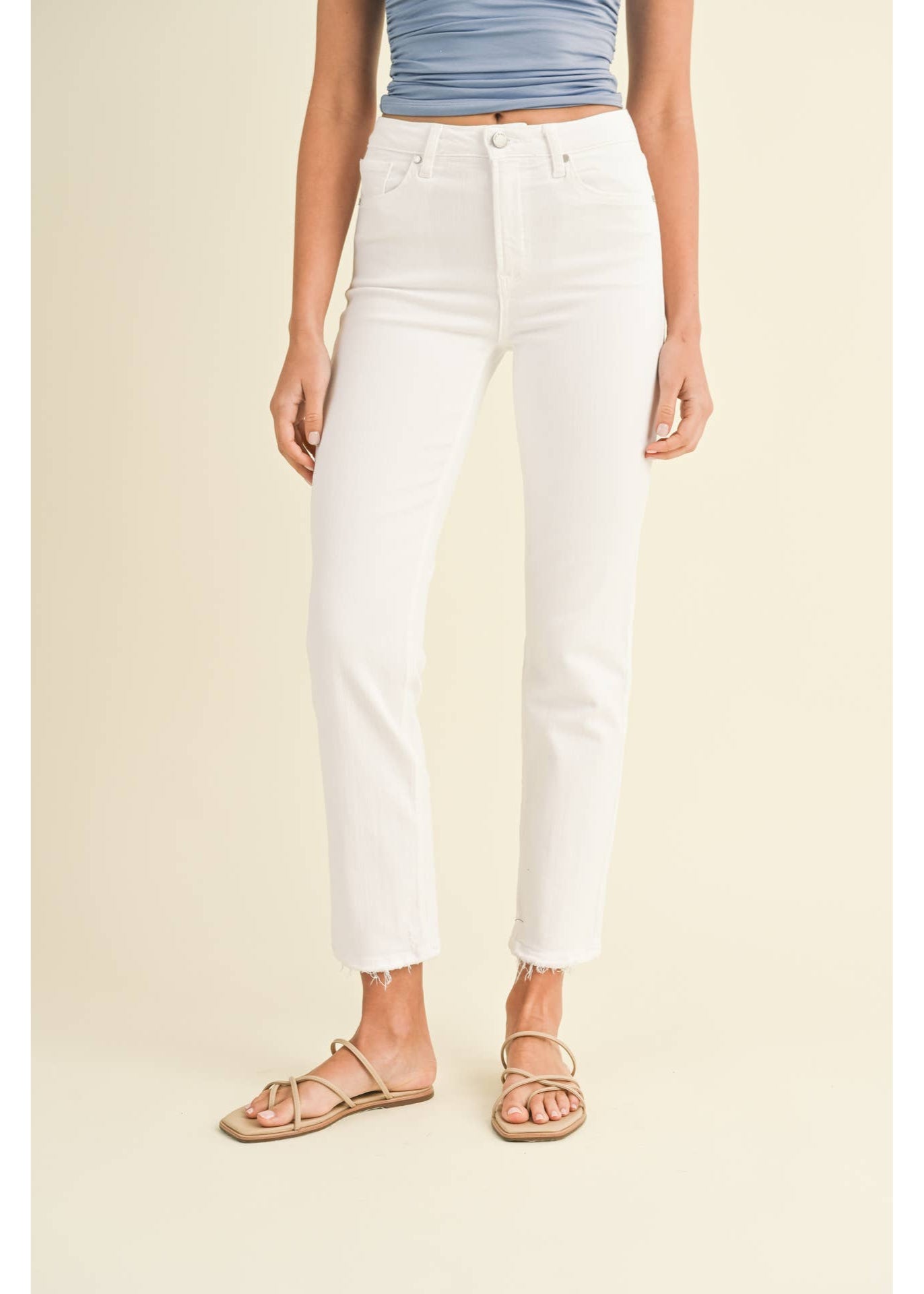 Straight Leg Pant in White