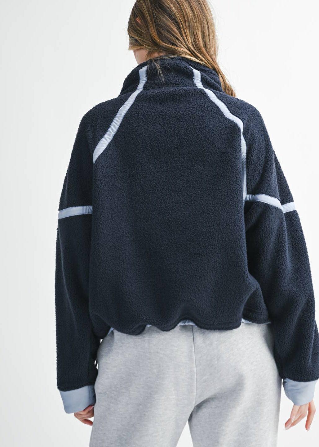 Trim Fleece Half-Zip in Navy
