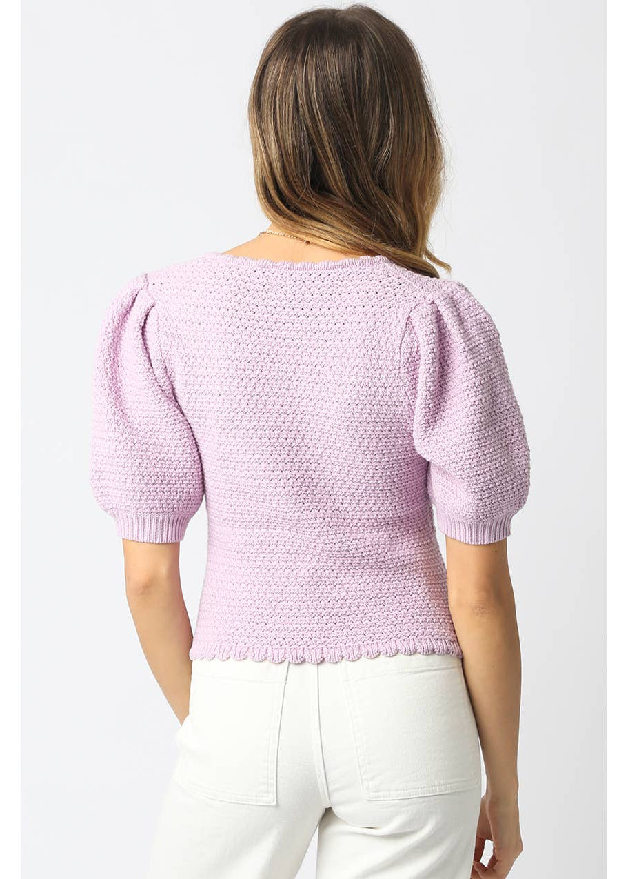 Front Tie Top in Lavender
