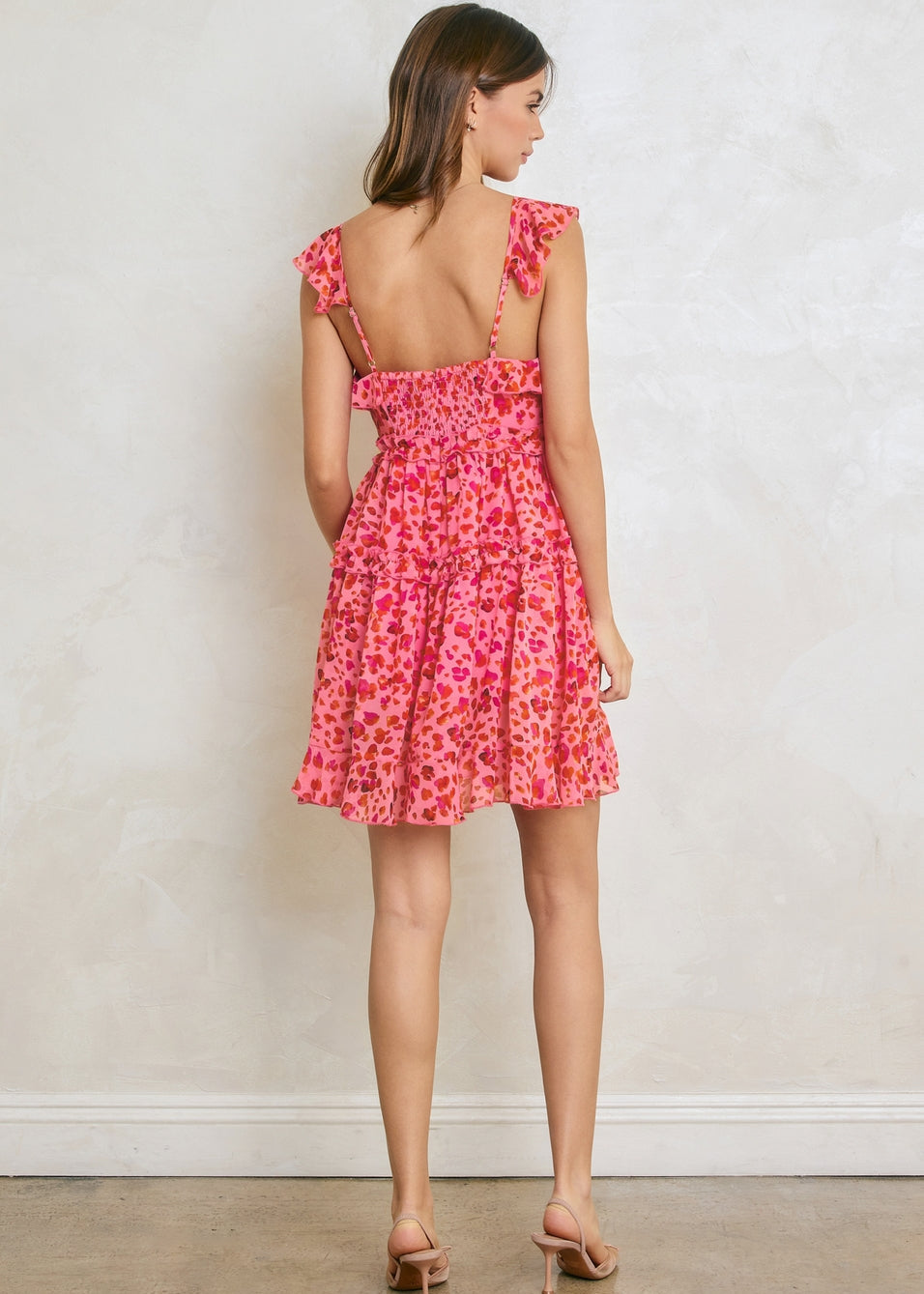 Pink Tiered Ruffle Mini Dress