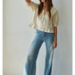 Woven Embroidered Wide Collar Blouse