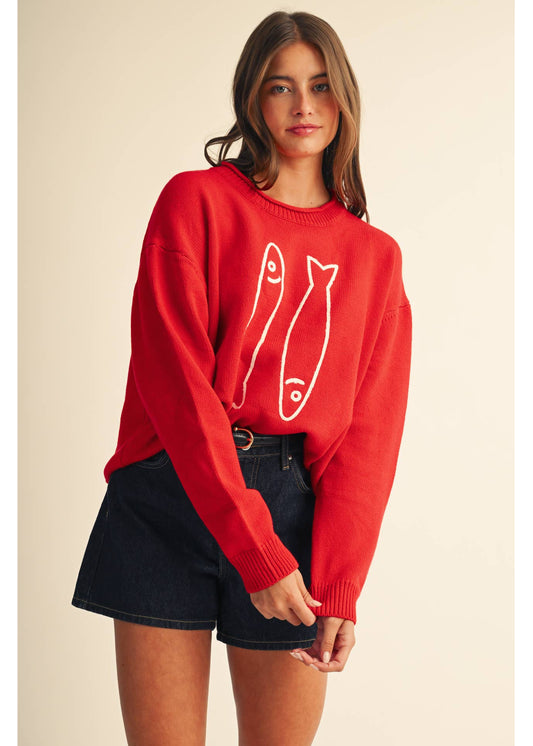 Sardine Sweater in Red