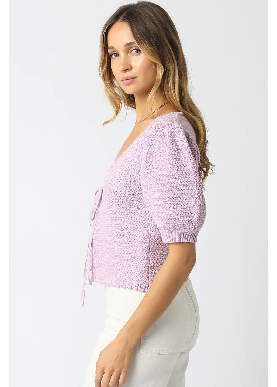 Front Tie Top in Lavender