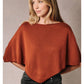 Boat Neck Knit Pullover in Rust