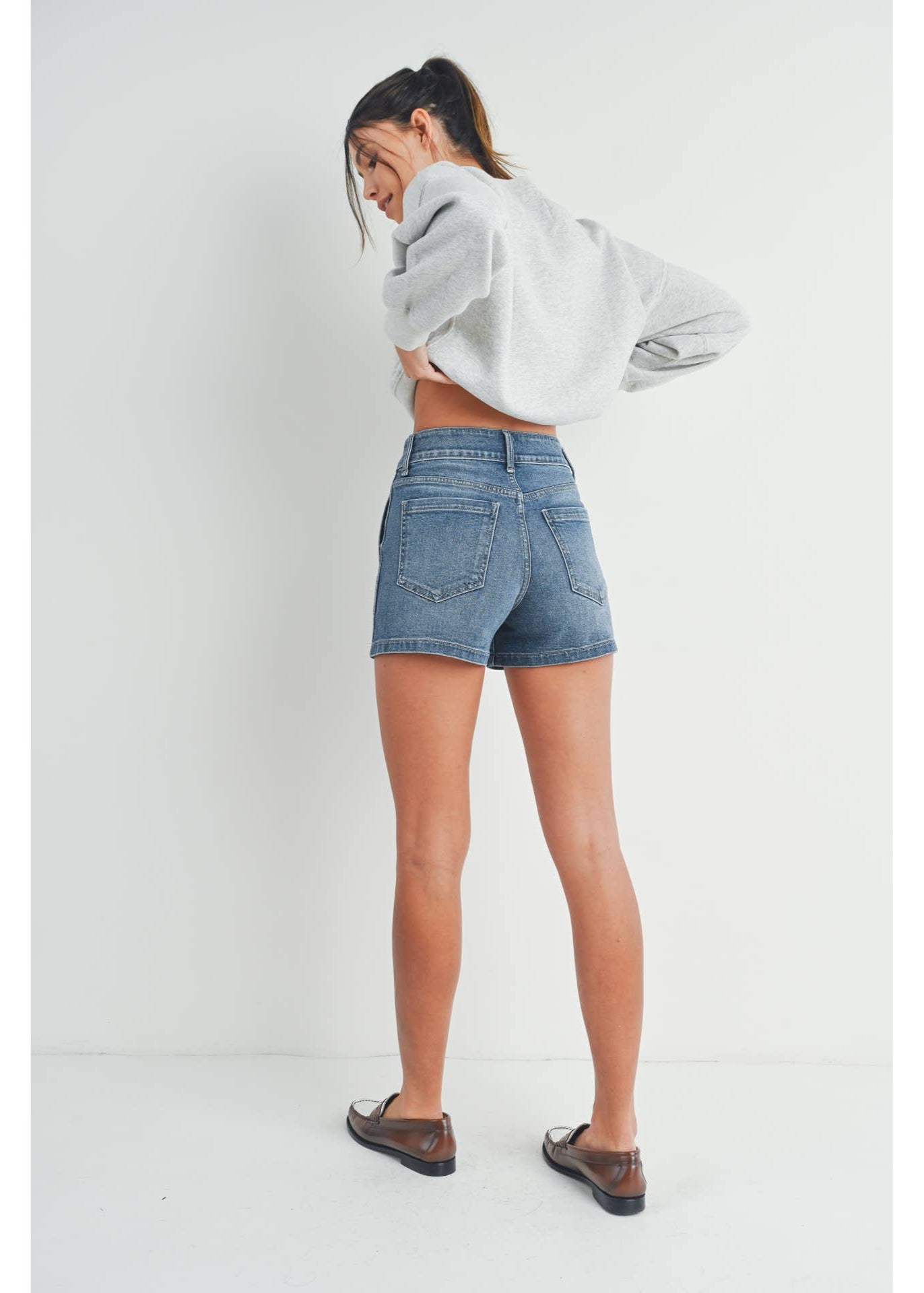 High Rise Utility Cargo Shorts