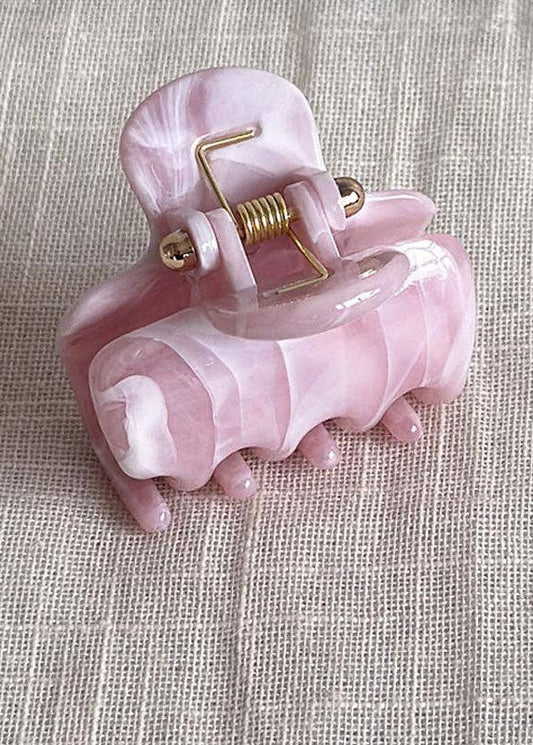 Pink Marble Mini Hair Claw