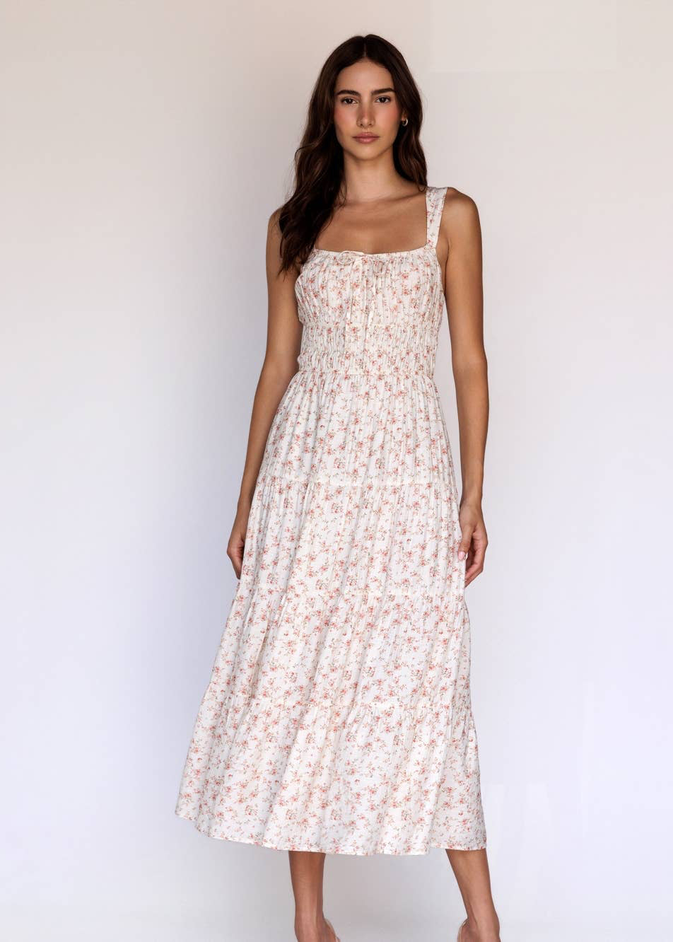 Floral Smocked Midi Dress