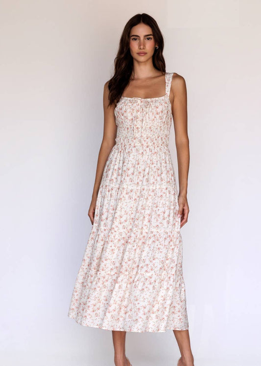 Floral Smocked Midi Dress