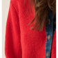 Ribbed Knit and Denim Button Up Cardigan