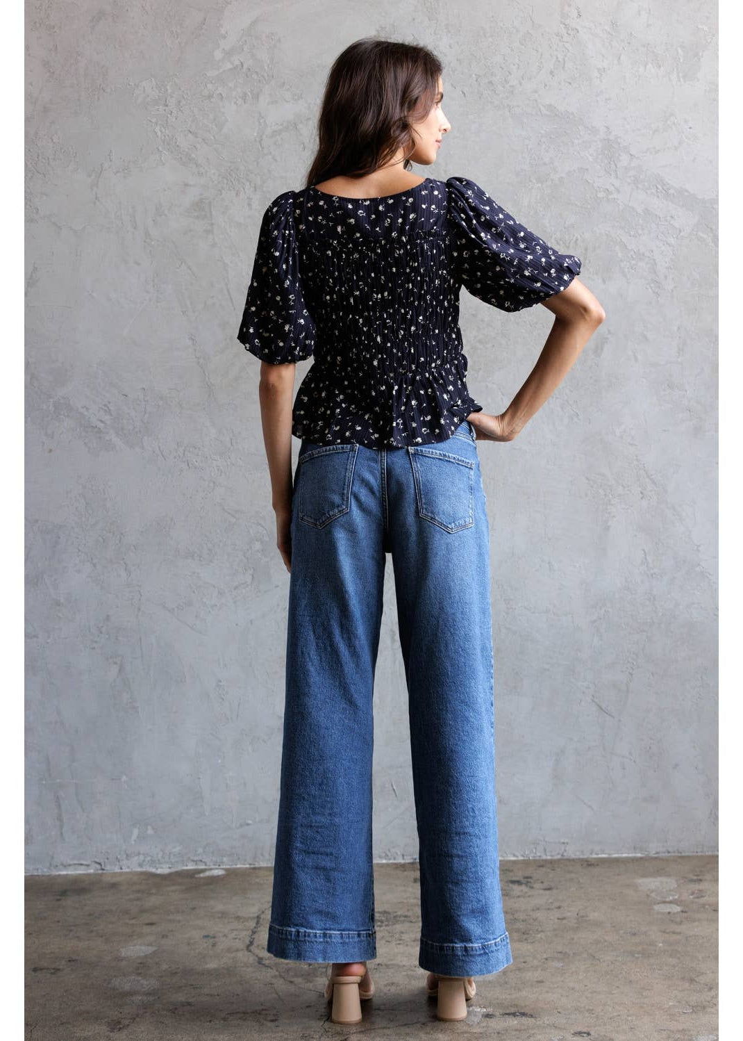 Smocked Peplum Top