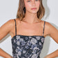 Printed Floral Satin Bow Cami