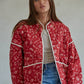 Woven Cotton Quilted + Padded Paisley Print Jacket