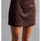 Suede Fitted Skirt in brown