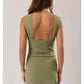 Strapless Mini Dress in Evergreen