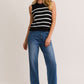 Striped Round Neck Sleeveless Sweater Top
