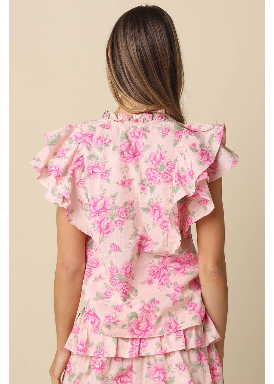 Rosy Ruffle Blouse