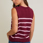 Striped Round Neck Sleeveless Sweater Top