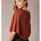 Boat Neck Knit Pullover in Rust